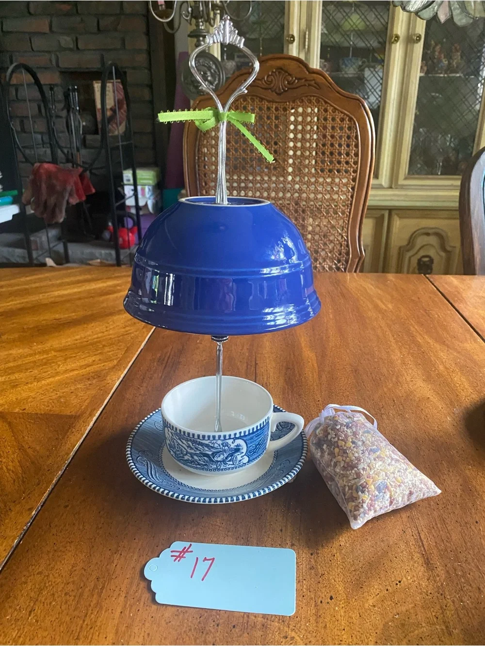 Royal China Currier & Ives Tea Cup Bird Feeder